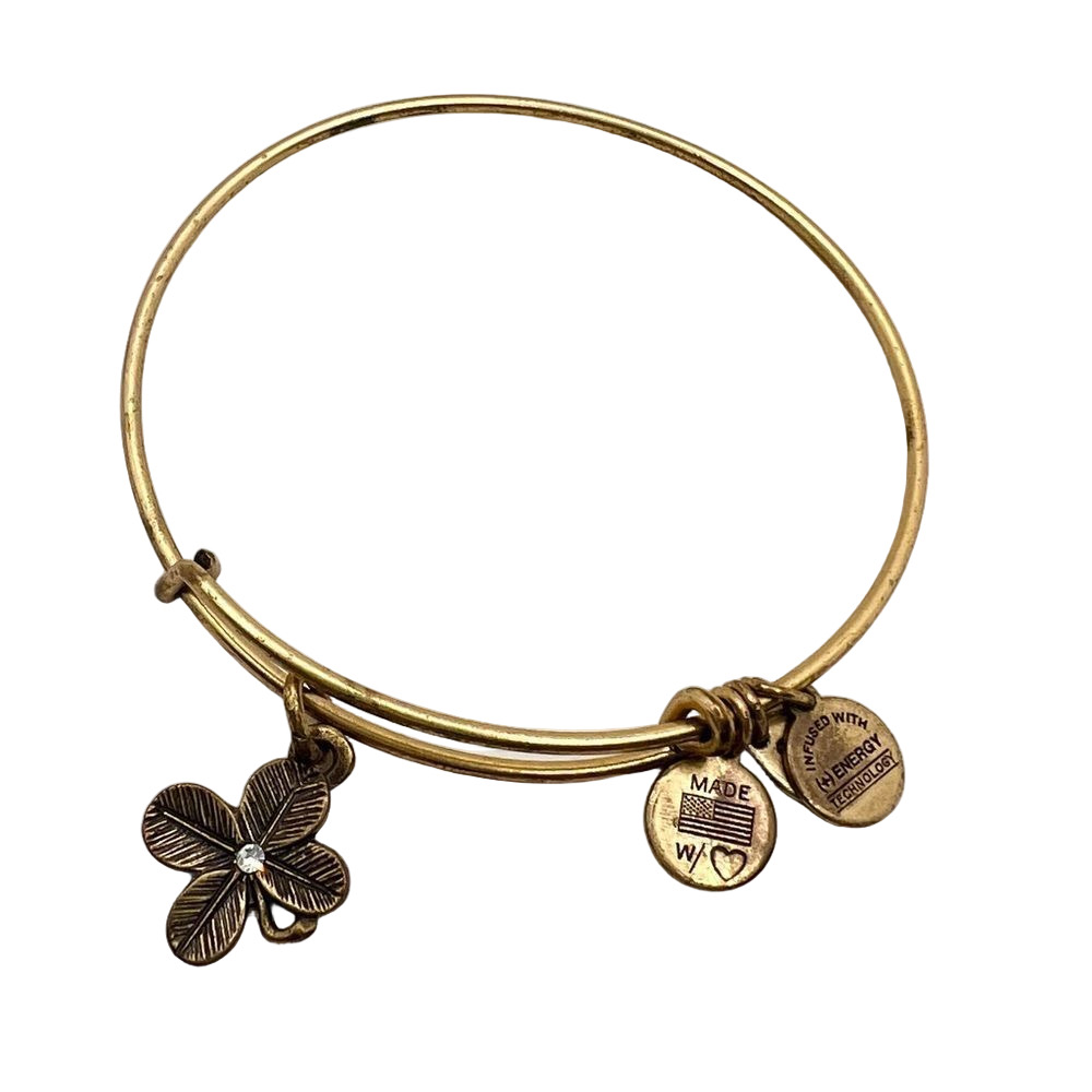 🍭4/$20 Alex and Ani Lucky Clover Charm Expandable Bracelet